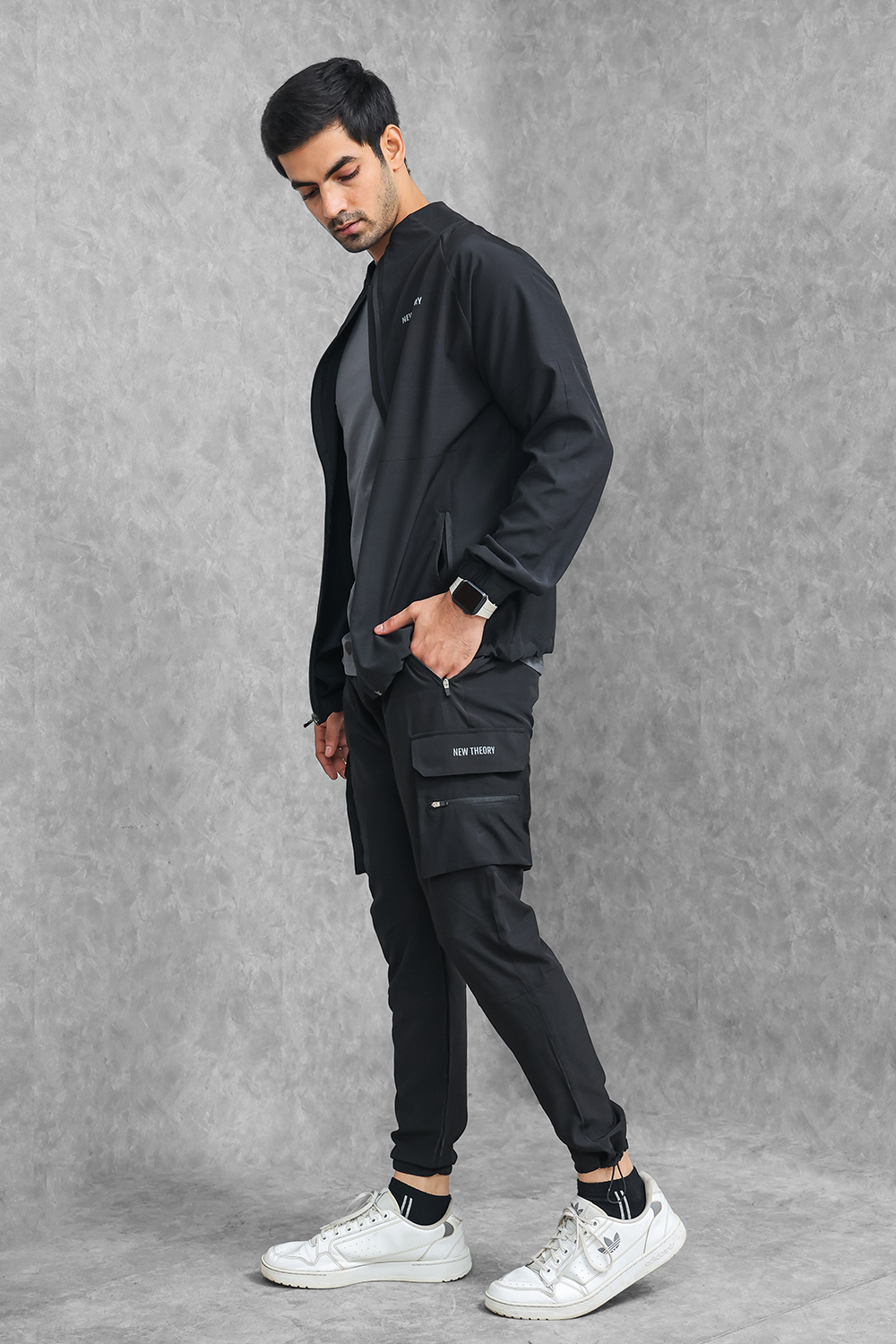 Shop Black Woven Cargo Tracksuit Online New Theory Clothing