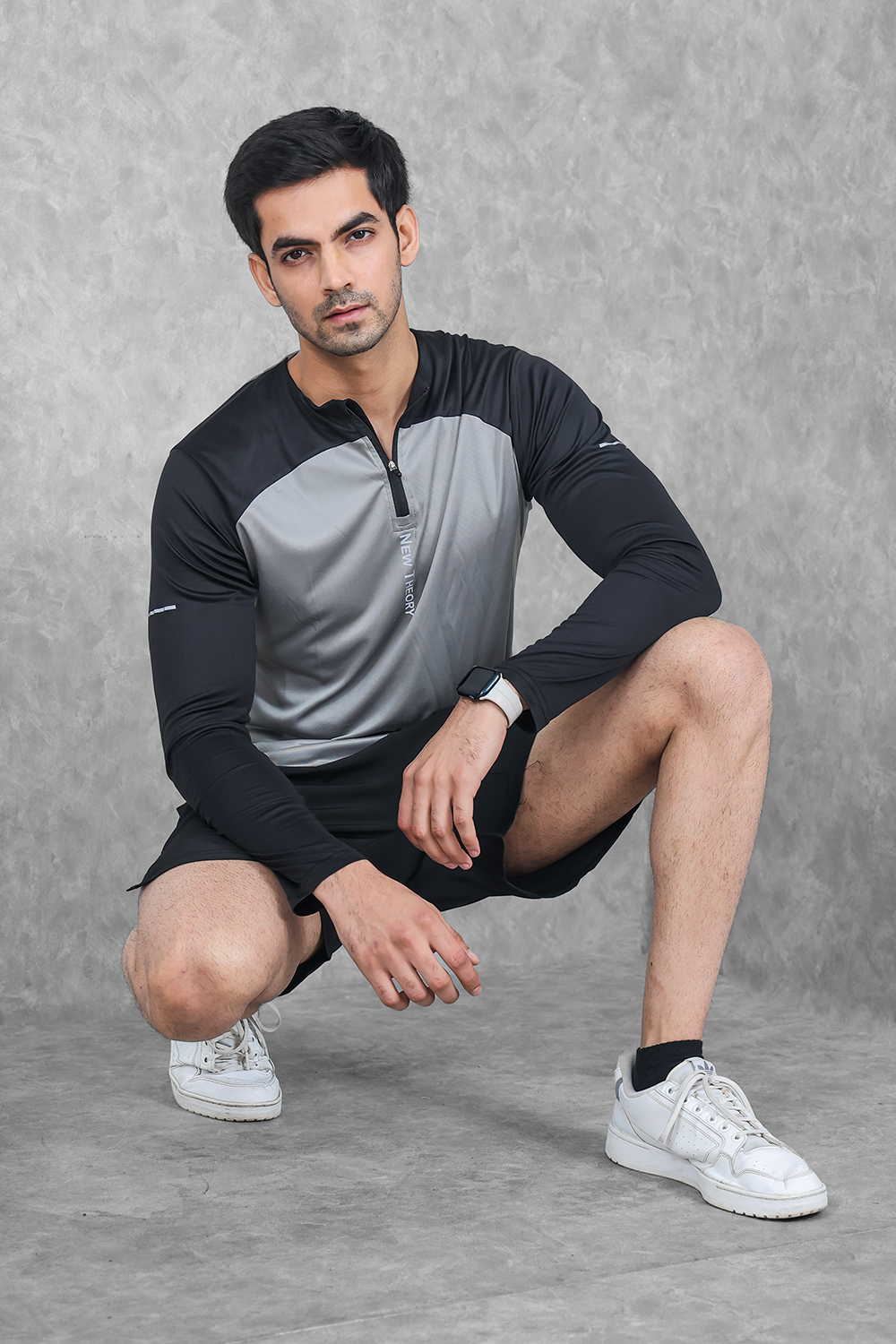 Active Two-Tone 1/4 zip - Grey/Black