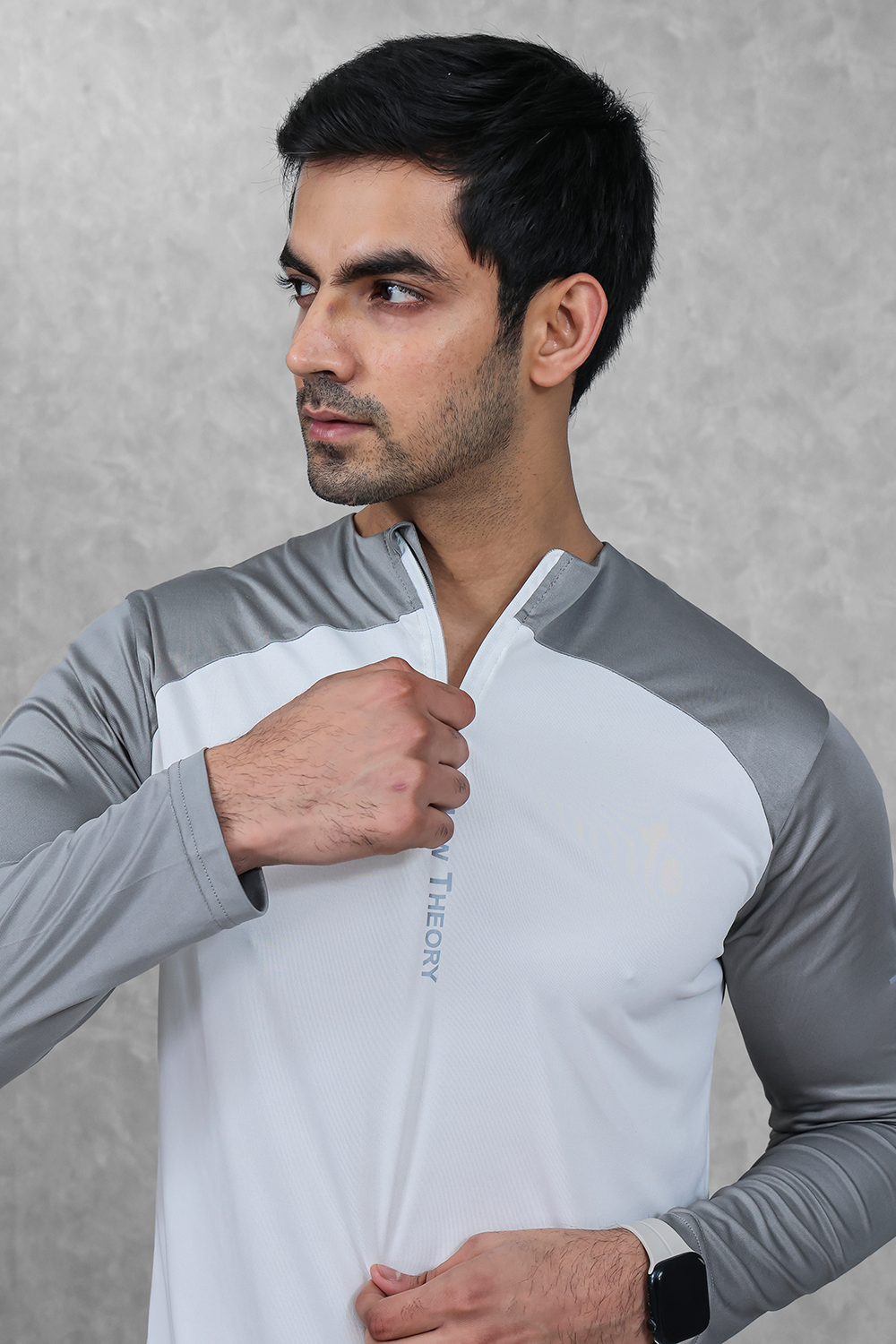 Active Two-Tone 1/4 zip - White/Grey