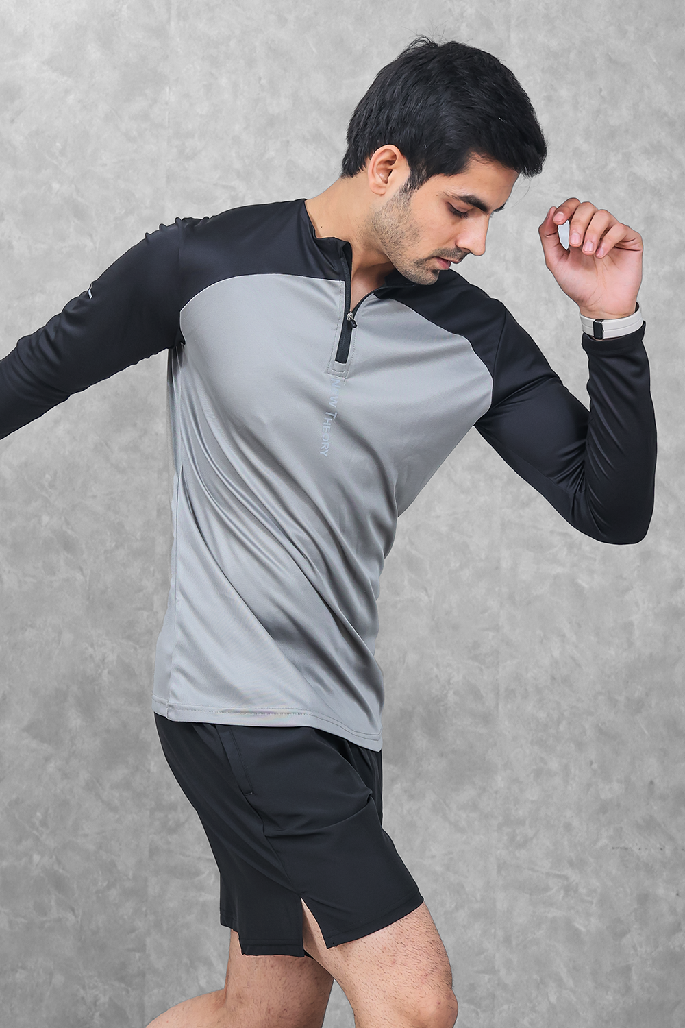 Active Two-Tone 1/4 zip - Grey/Black