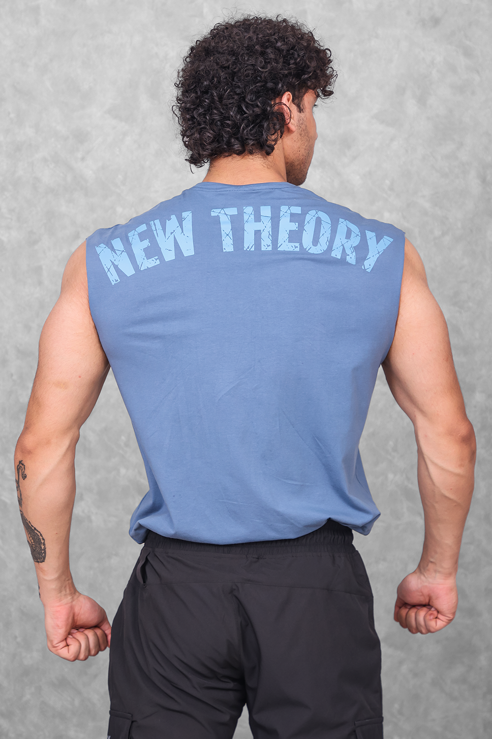 Legacy Cut Off Tank - Black & Titanium Blue