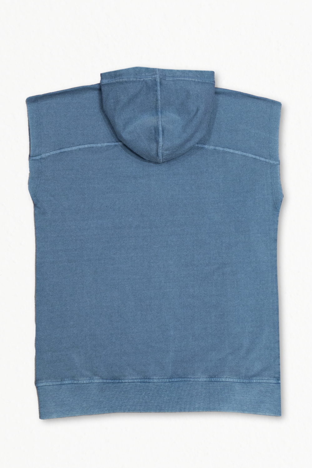 Muscle Up- Washed Sleeveless Zip Hoodie -Titanium Blue