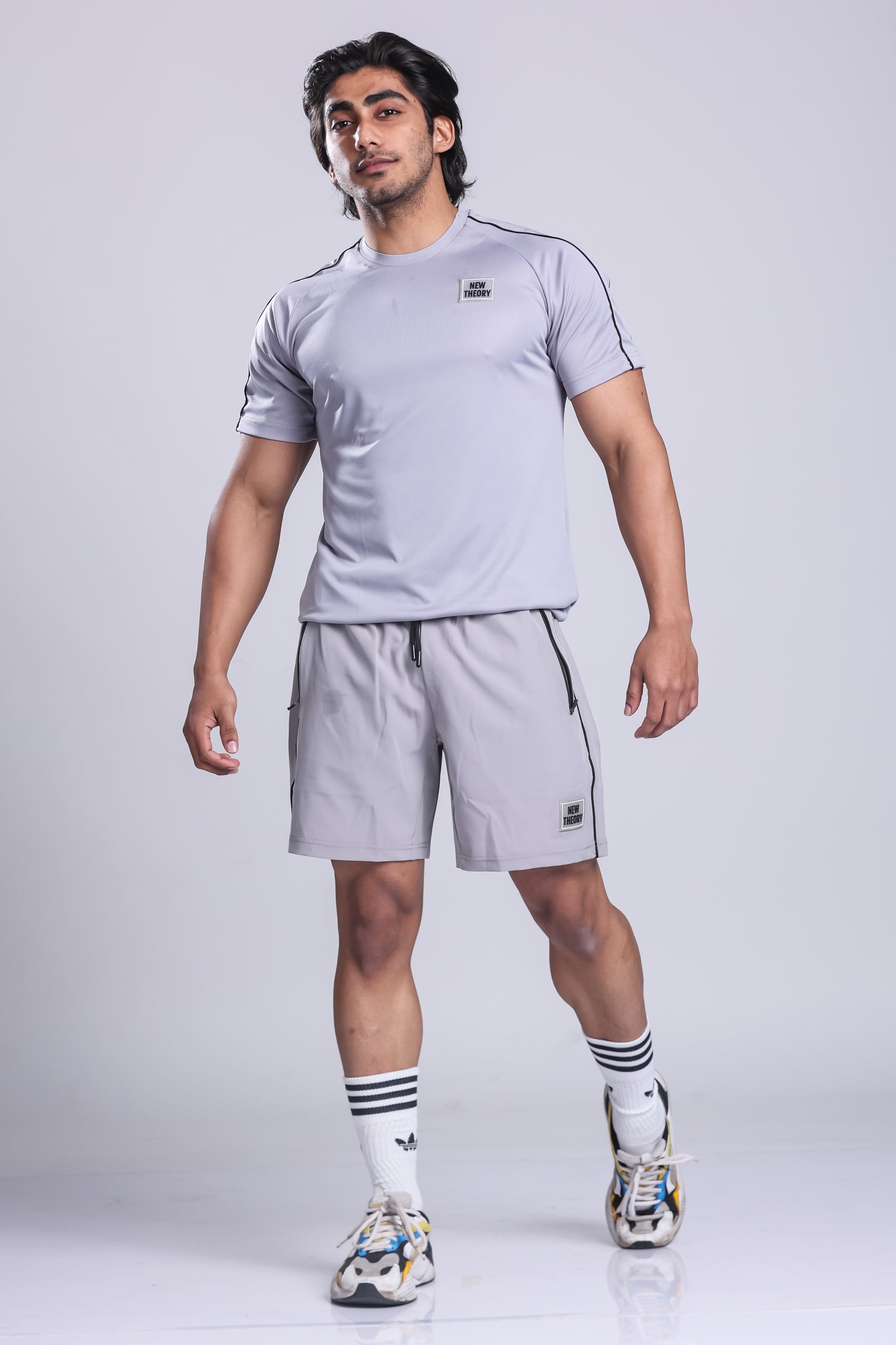 Buy Essential Performance T-shirt & Shorts Set- Grey for Men Online ...