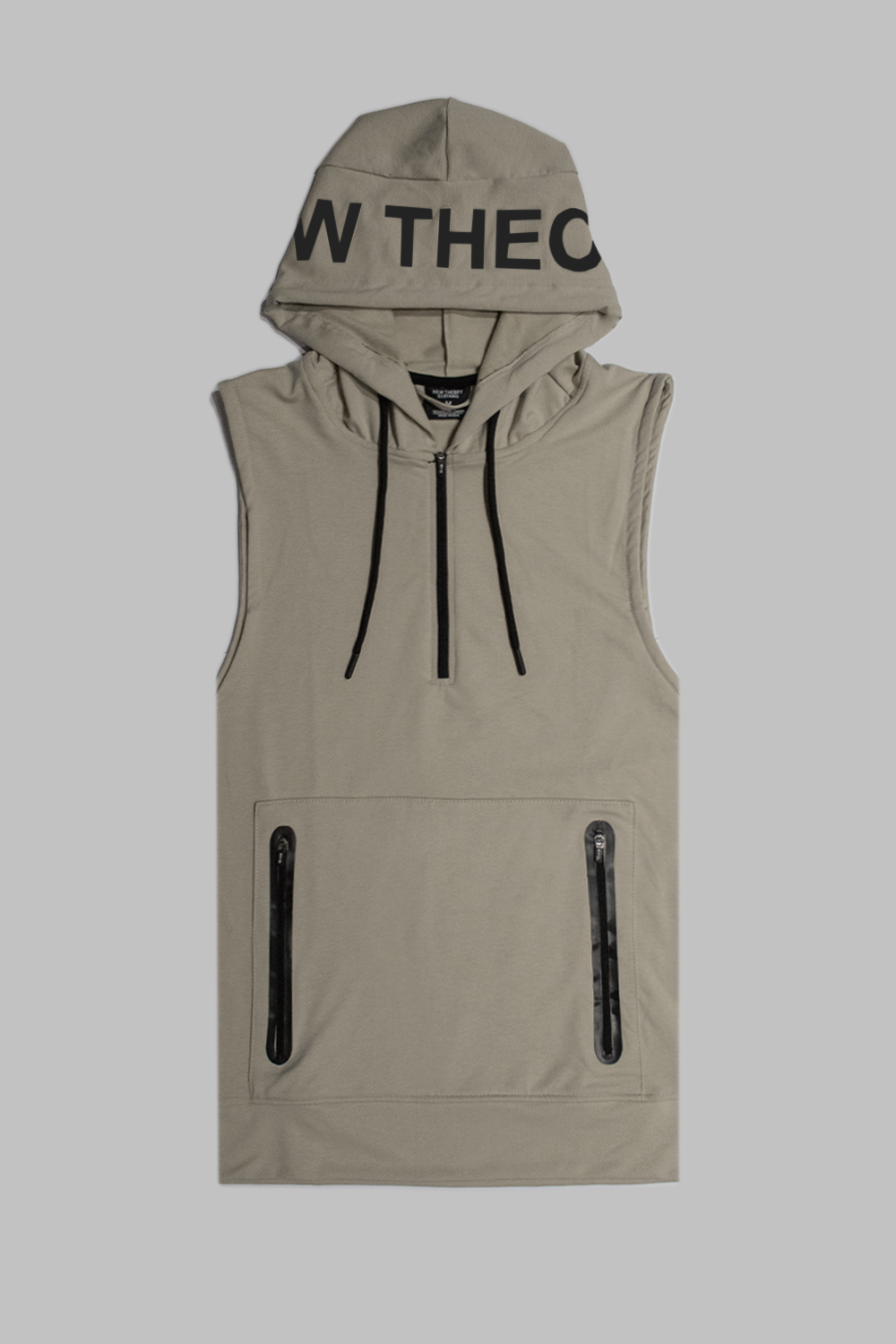 Athletic Training Sleeveless Hoodie- Linen Brown