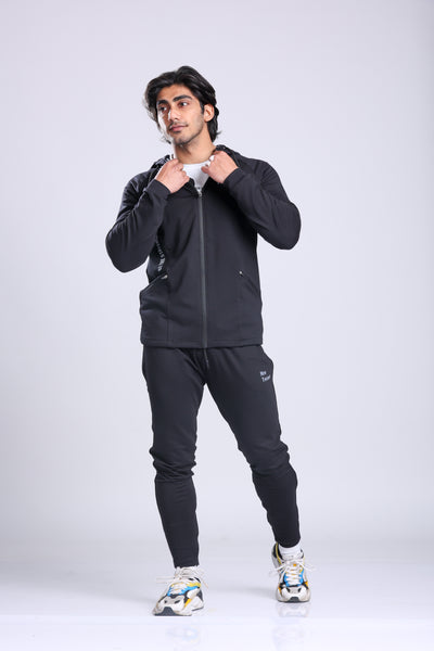 Nike black 2024 polyester lycra tracksuit