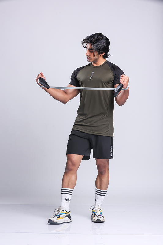 Active Two-tone T-shirt- Olive/Black